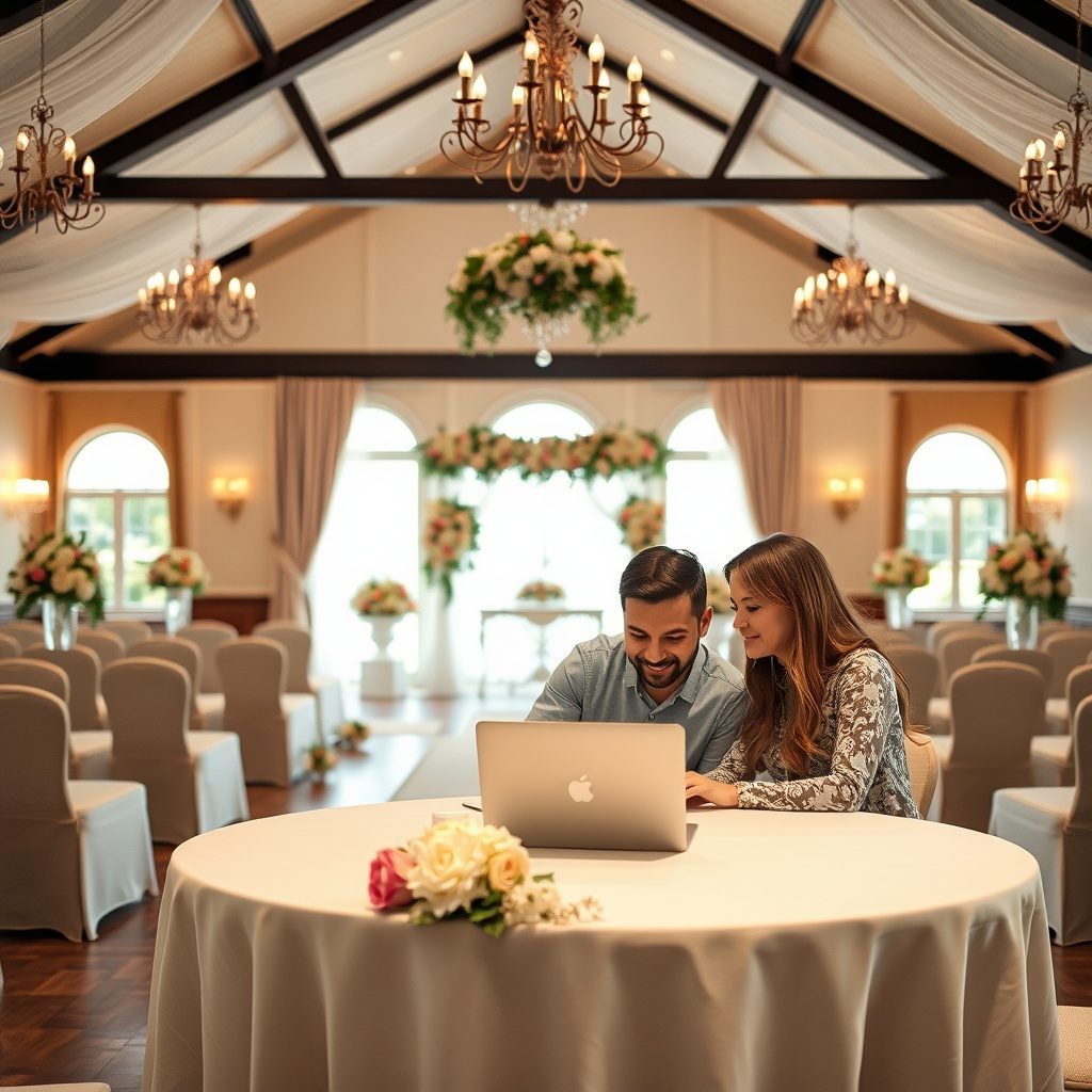 Beautiful wedding reception setup