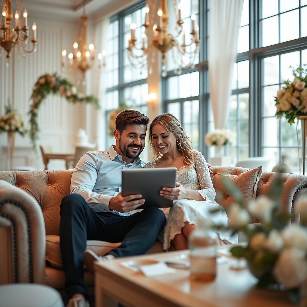 Elegant wedding ceremony setup