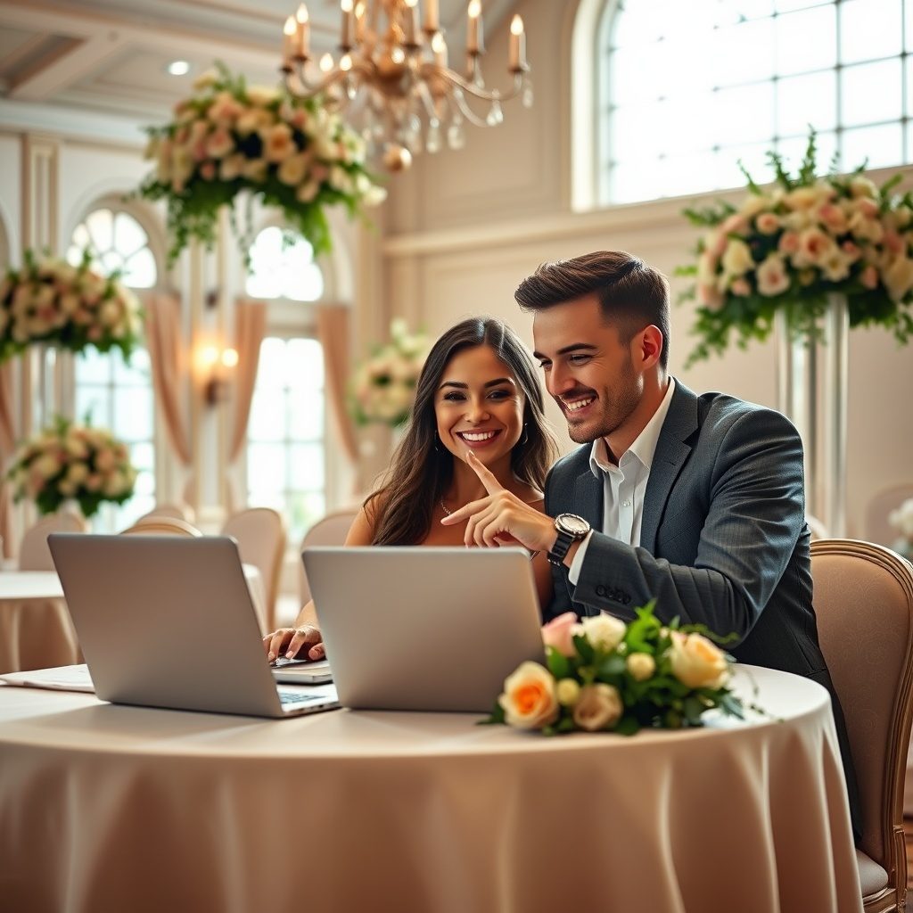 Beautiful wedding ceremony setup